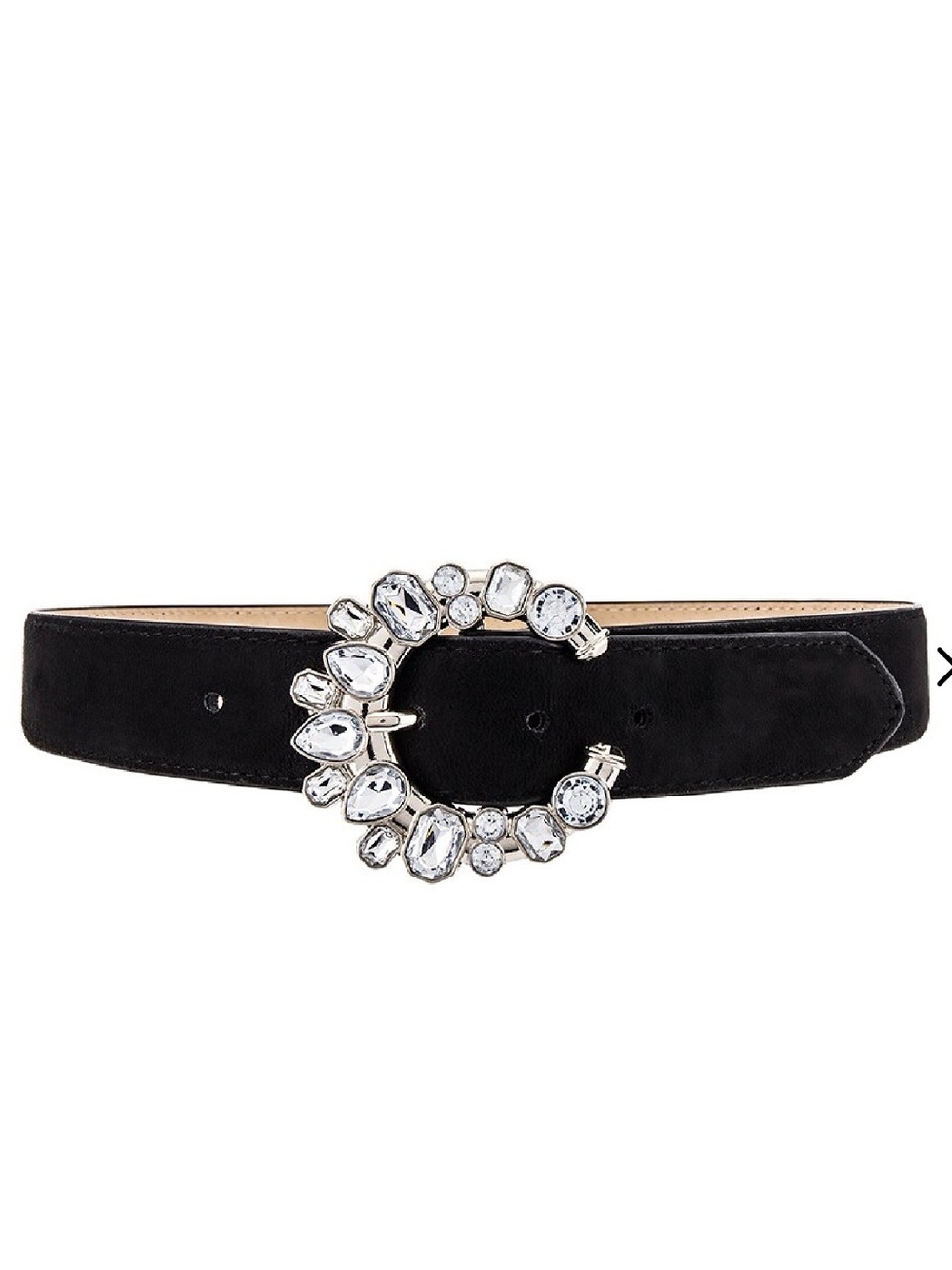 Lovers and friends hoyt suede belt Crystal-Embellished Black